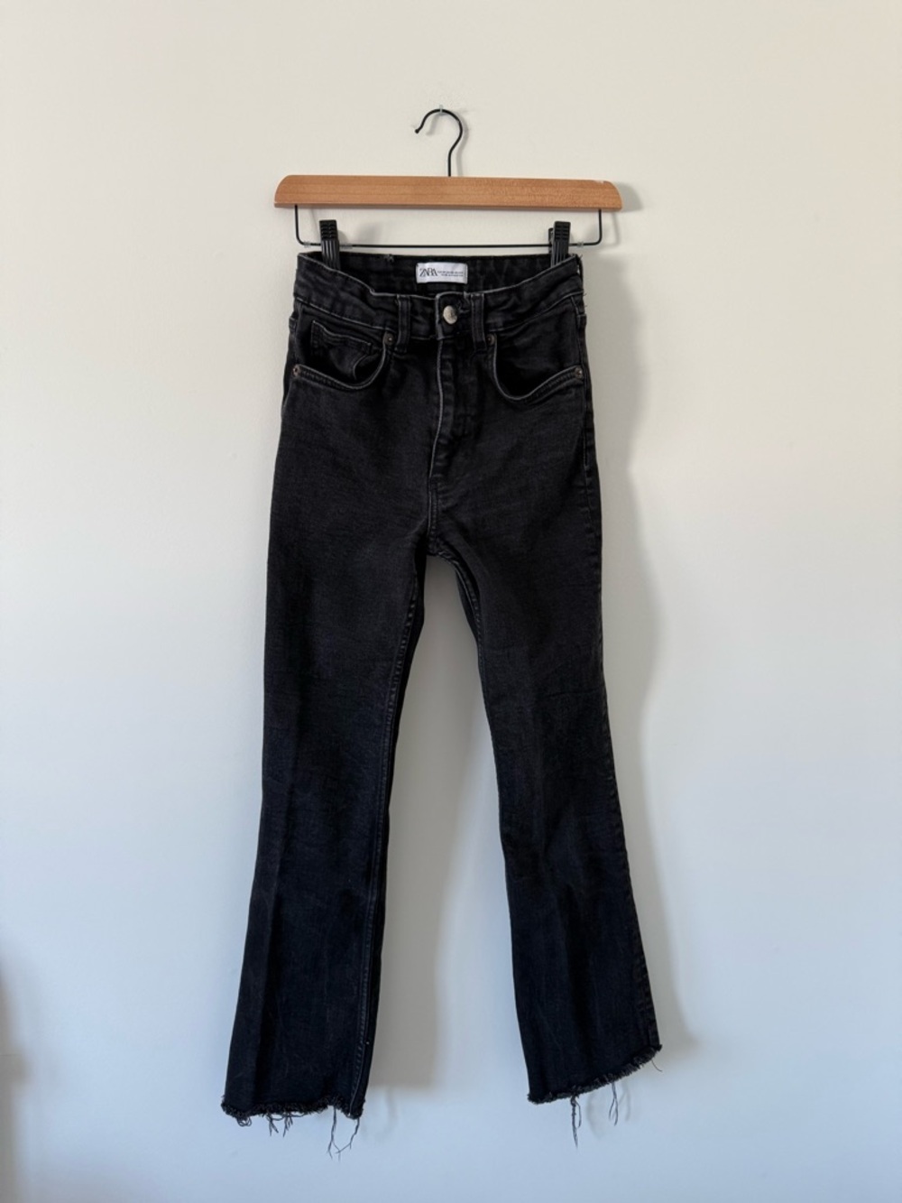 Zara Black High-Waist Flare Jeans